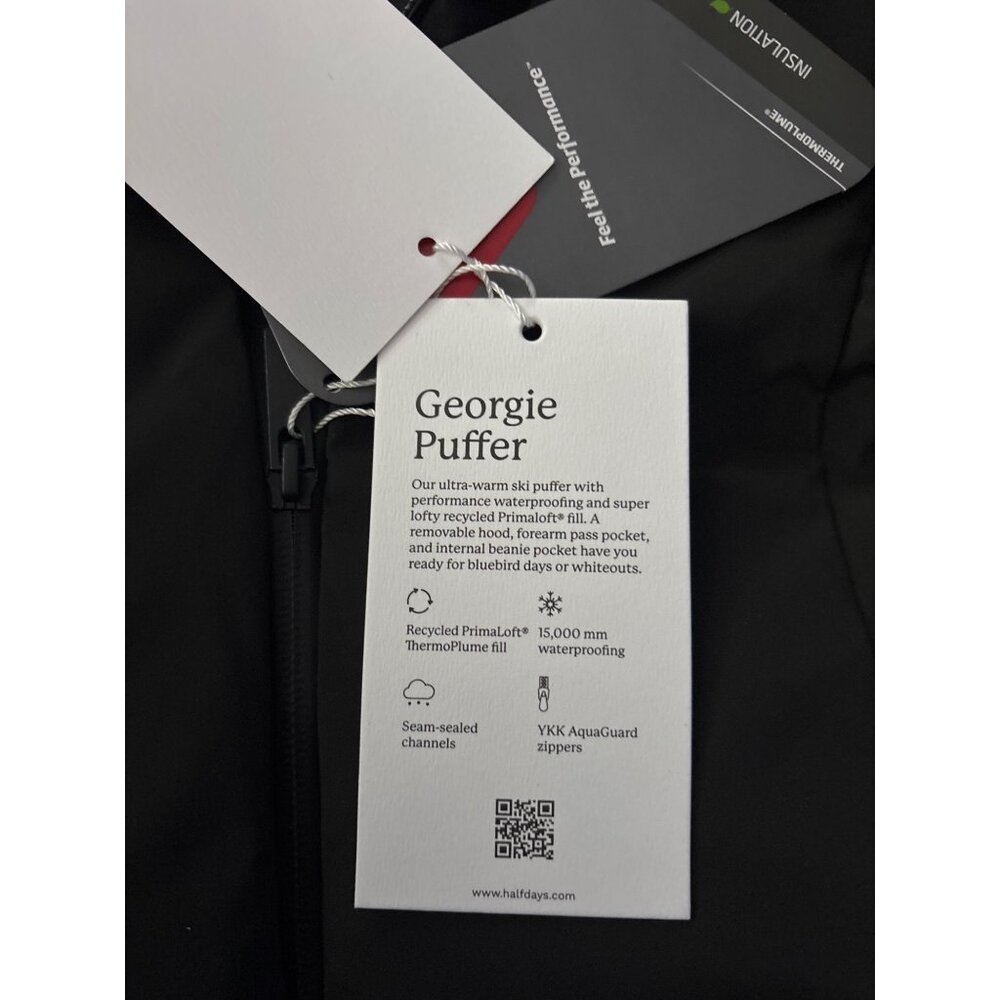 Halfdays Georgie Puffer Jacket Black XL, new with tags, Removable Hood - Picture 3 of 9